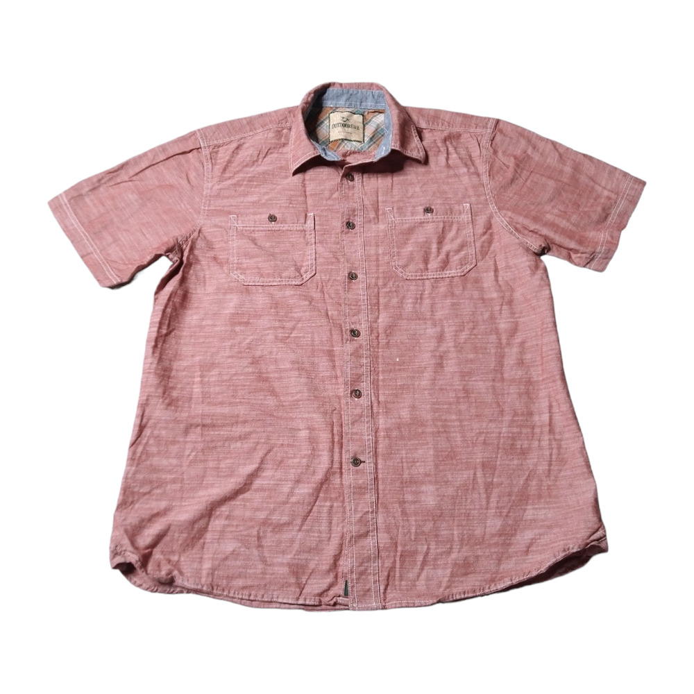 Outdoor Life Texted Button down Shirt size Large Shirt Sleeve